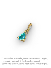 Carregar imagem no visualizador da galeria, Pingente Gota Topázio Azul - Ouro 18K