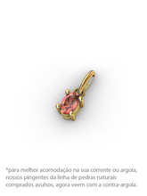 Carregar imagem no visualizador da galeria, Pingente Oval Turmalina Rosa - Ouro 18K