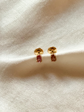 Carregar imagem no visualizador da galeria, Brinco Oval Turmalina Rosa - Ouro 18k