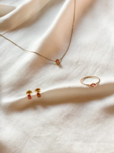 Carregar imagem no visualizador da galeria, Conjunto Oval Turmalina Rosa - Ouro 18k