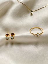 Carregar imagem no visualizador da galeria, Conjunto Gota Topázio Azul - Ouro 18k