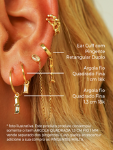 Carregar imagem no visualizador da galeria, Argola fio Quadrado Fina 1,3 cm 18k