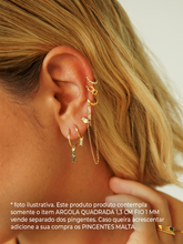 Carregar imagem no visualizador da galeria, Argola fio Quadrado Fina 1,3 cm 18k