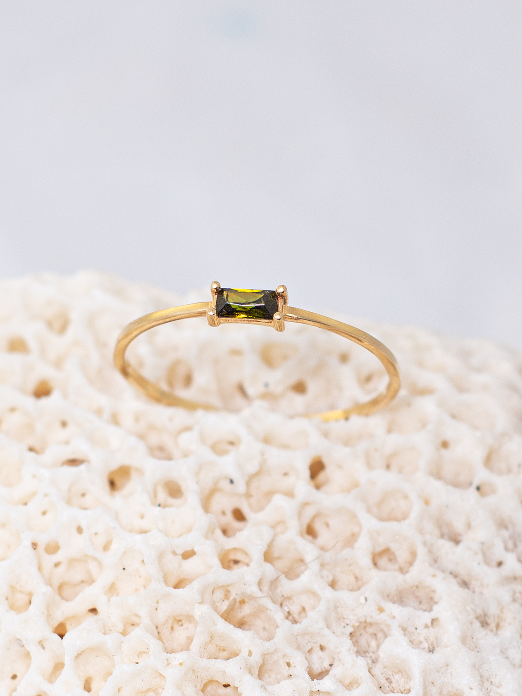 Anel Malta Verde Escuro - Ouro18k