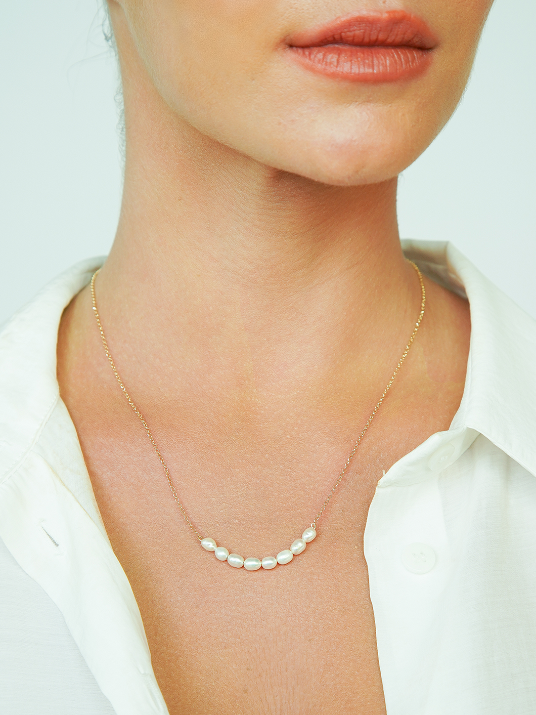 Colar Perolas Longo - Ouro18k