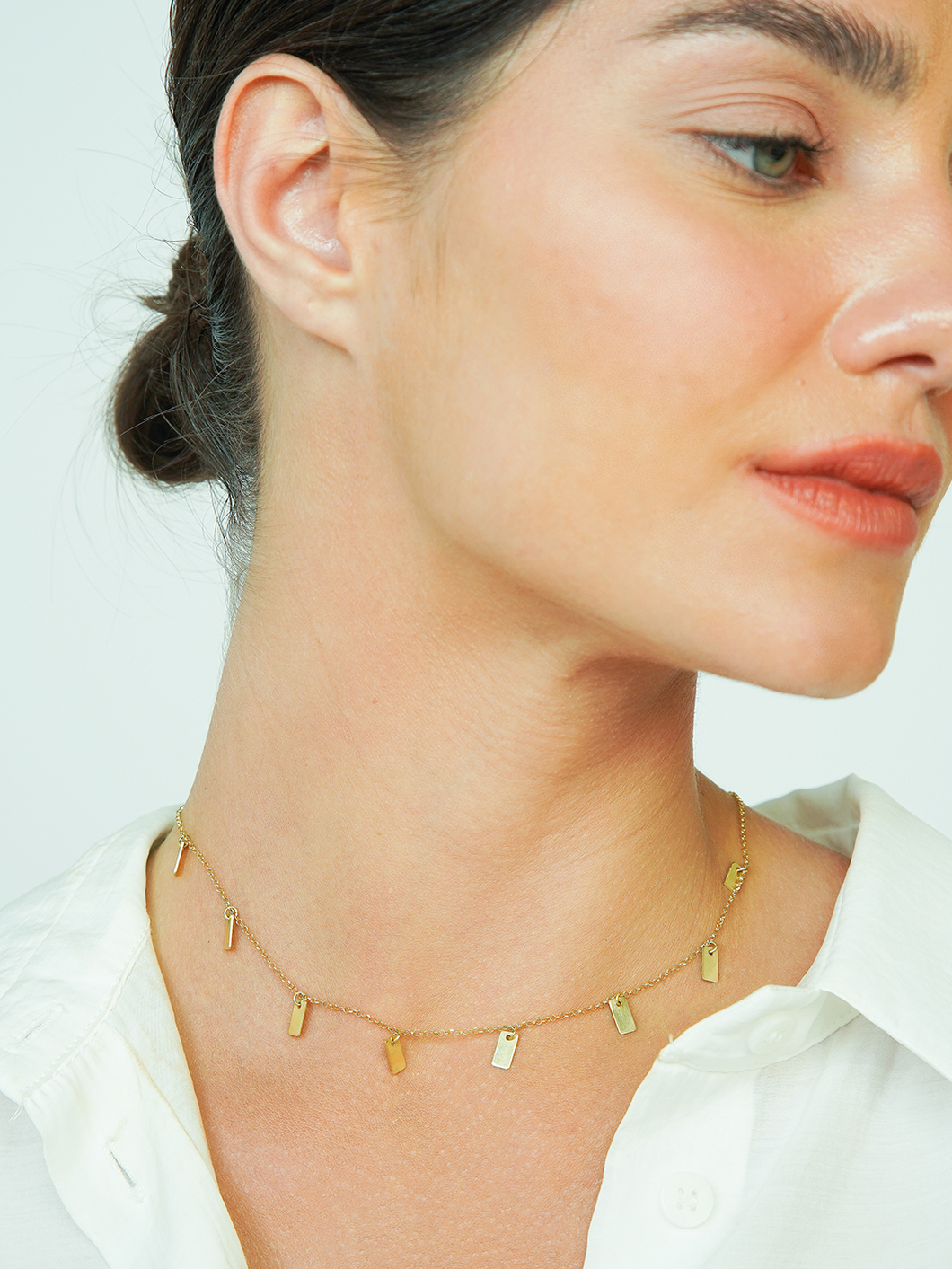 Colar Plaquinhas Ouro18k